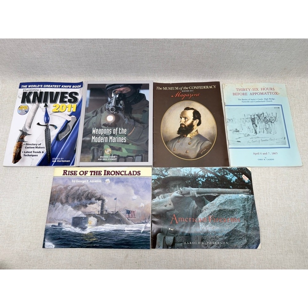 Military History Weapons Book Lot Knives 2011 Marines‎ Civil War Ironclads 6pc